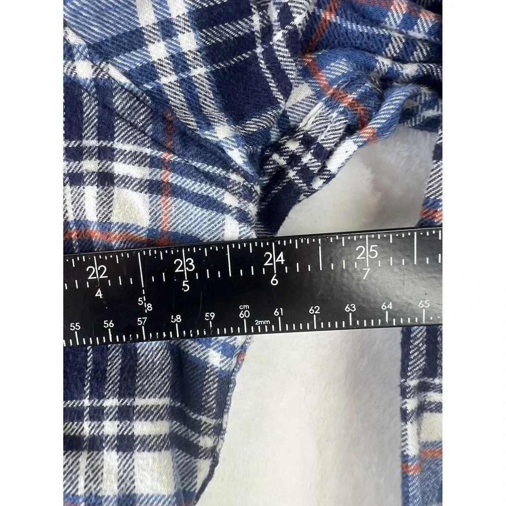 J Crew Button‎ Up Shirt Mens Sz XL Blue Flannel Plaid Casual Long Sleeve